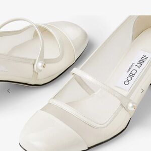 Jimmy Choo Ivory Block Heel Pumps